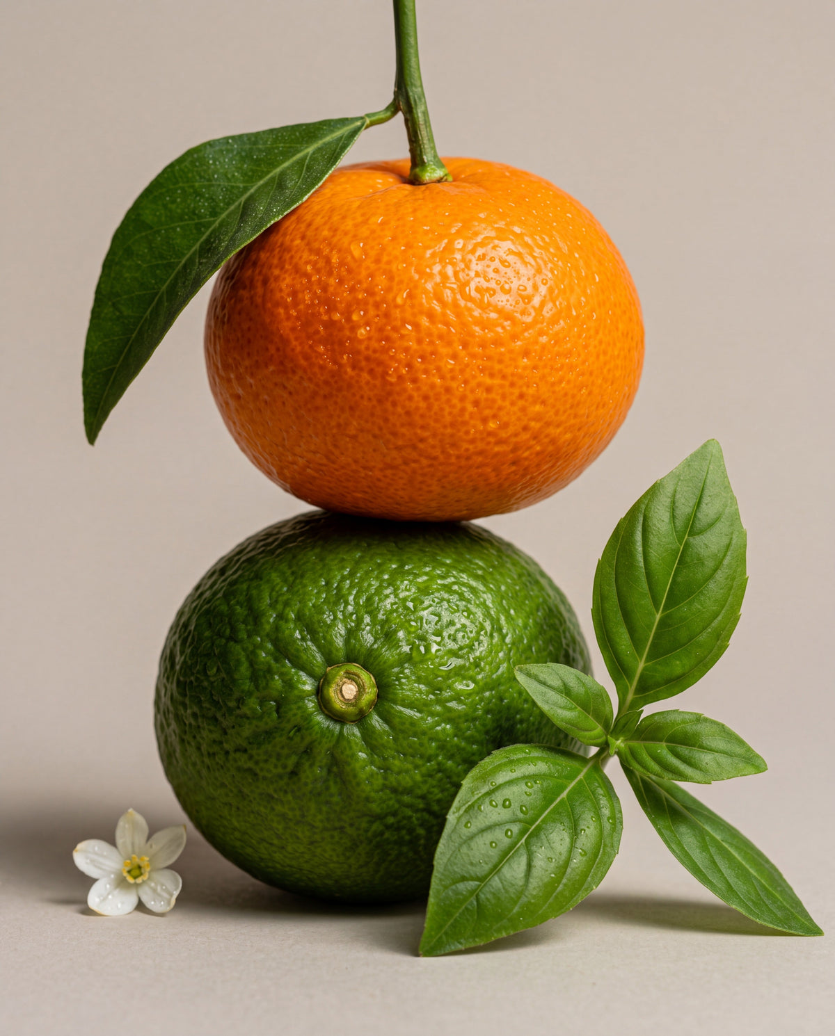 Basil Lime & Mandarin scent notes: a mandarin balanced on a lime with sweet basil