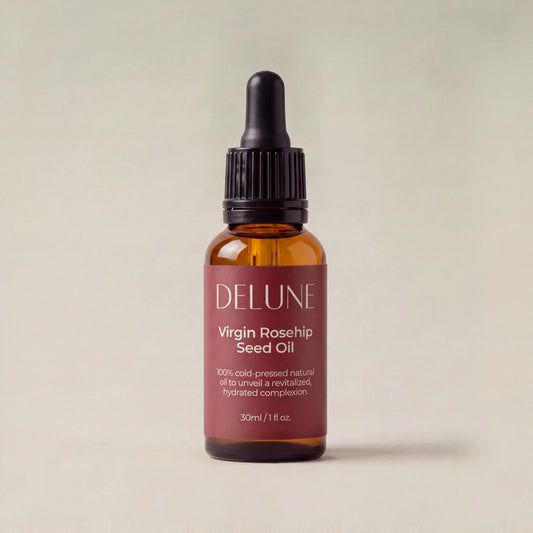 Delune Virgin Rosehip Seed Oil 30ml dropper bottle